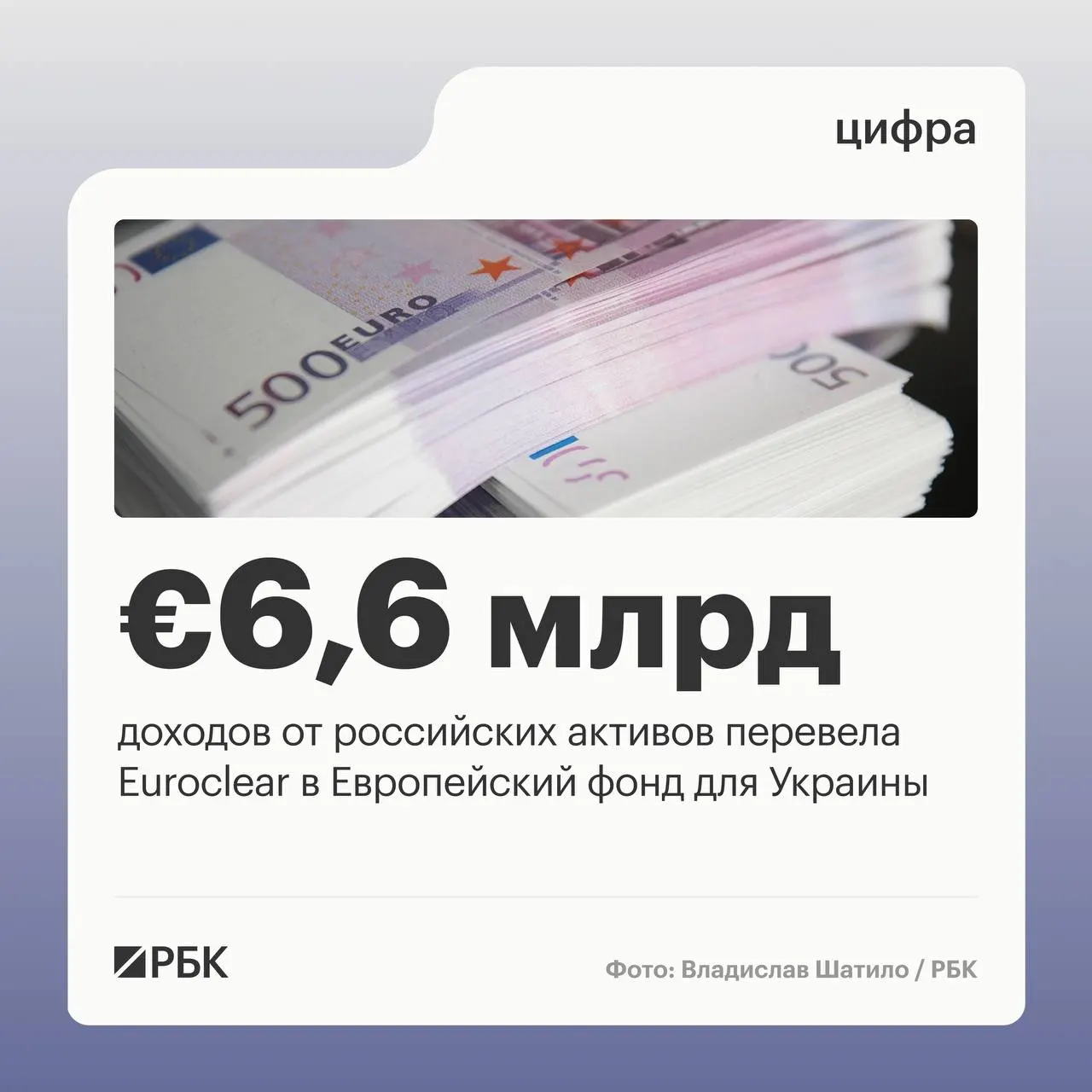 Бельгийский депозитарий Euroclear перевёл Киеву €6,6 млрд доходов; следующий транш €1,4 млрд ожидается в июле 2026 года. Процентные доходы снизились на фоне падения ставок.