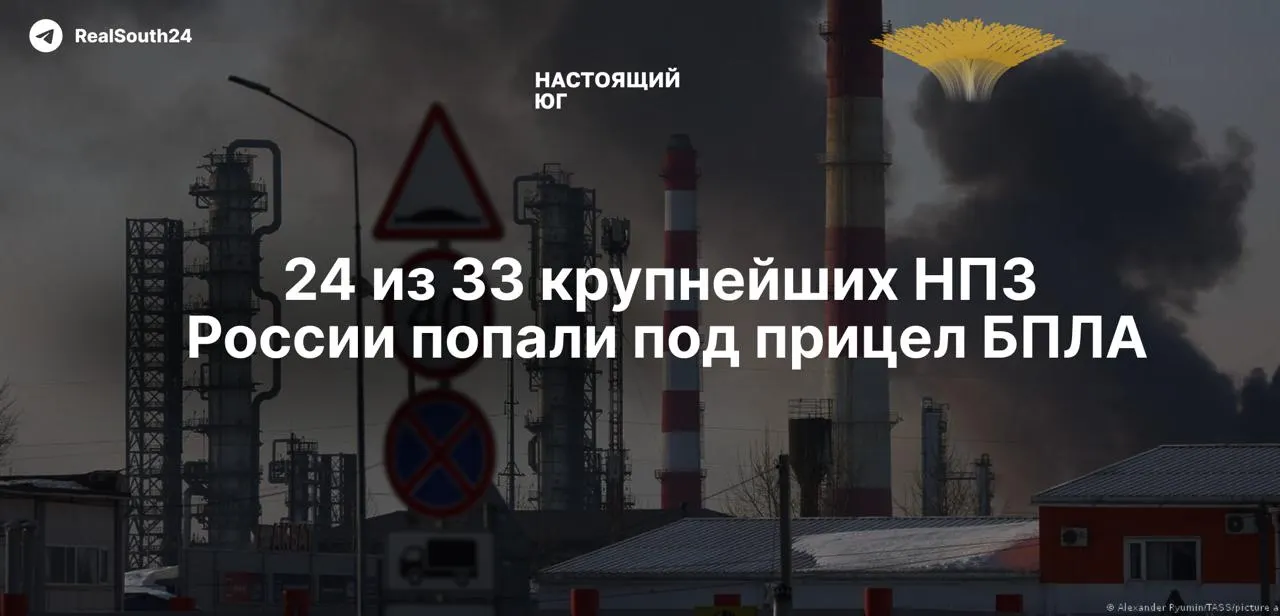С начала полномасштабной войны российские нефтеперерабатывающие заводы подверглись множеству ударов: зафиксировано не менее 158 нападений, выведена из строя около 25% перерабатывающих мощностей, а объёмы переработки опустились до уровня 2009 года.