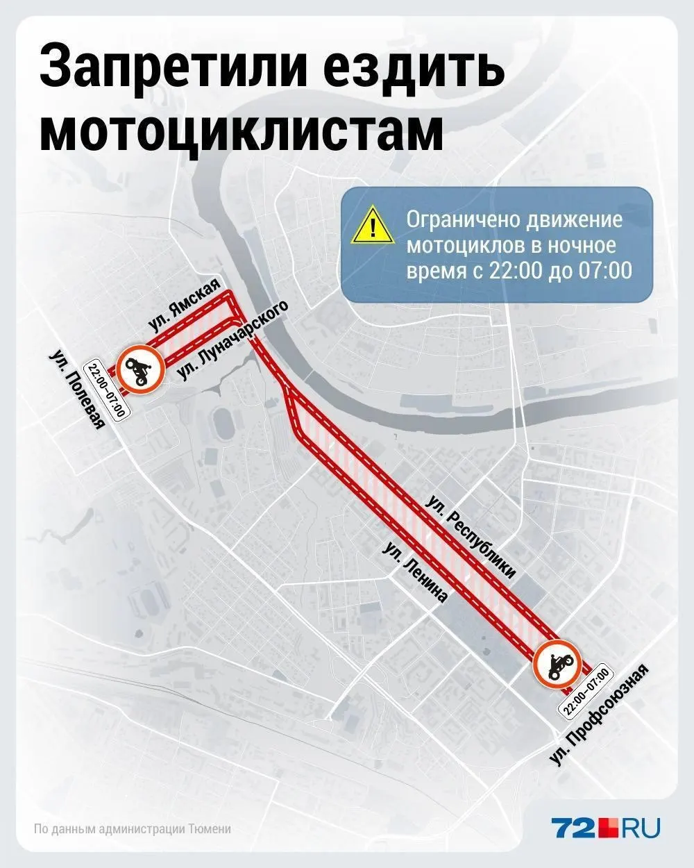 На перекрёстке улиц Республики и Первомайской появилась камера, которая фиксирует проезд мотоциклов и нарушения запрета ночного движения по ряду центральных улиц.