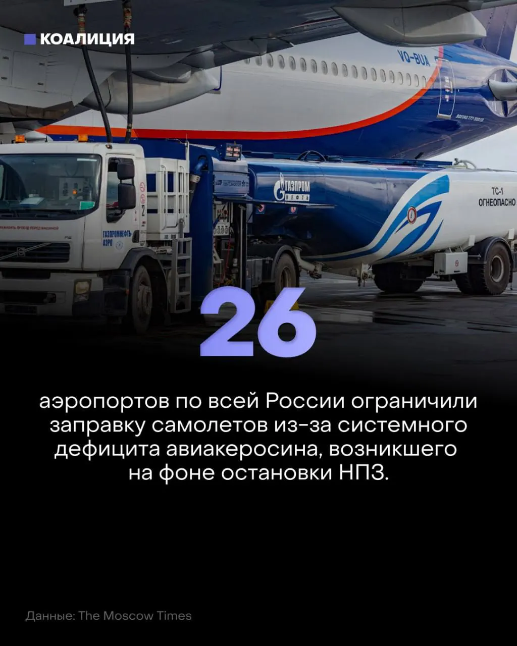 В 26 аэропортах ограничили заправку самолётов; режим в Пулково продлён до 2027 года, а аналитики предупреждают о росте цен на керосин до завершения ремонтов НПЗ.